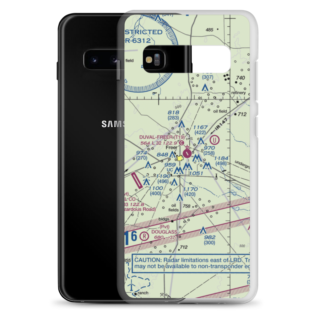 Duval Freer Airport (T19) VFR Sectional Samsung Case Samsung Galaxy S10+ model shown