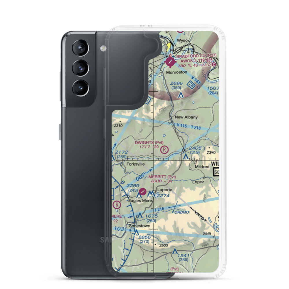 Dwight's Delight Airport (PA71) VFR Sectional Samsung Case Samsung Galaxy S21 model shown
