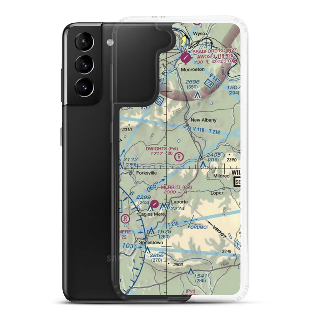 Dwight's Delight Airport (PA71) VFR Sectional Samsung Case Samsung Galaxy S21 Plus model shown