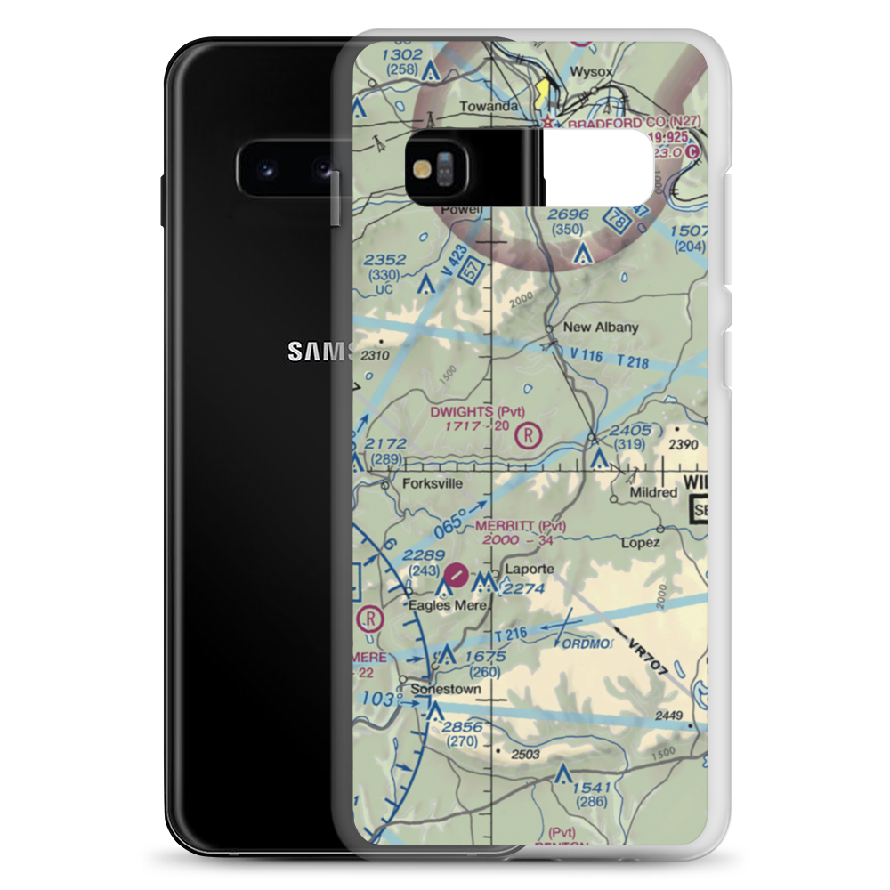 Dwight's Delight Airport (PA71) VFR Sectional Samsung Case Samsung Galaxy S10+ model shown