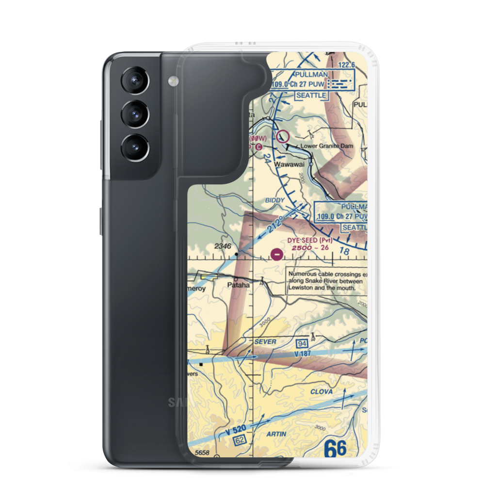 Dye Seed Ranch Inc. Airport (58WA) VFR Sectional Samsung Case Samsung Galaxy S21 model shown