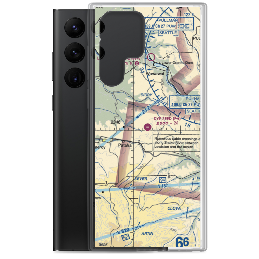Dye Seed Ranch Inc. Airport (58WA) VFR Sectional Samsung Case Samsung Galaxy S22 Ultra model shown