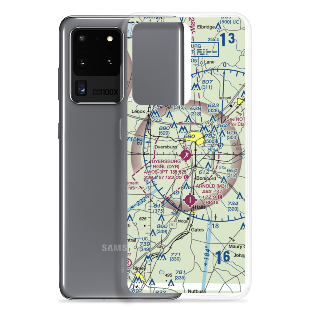 Dyersburg Regional Airport (DYR) VFR Sectional Samsung Case Samsung Galaxy S20 Ultra model shown