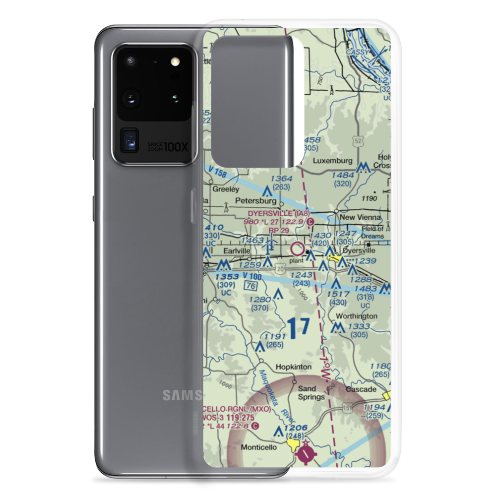 Dyersville Area Airport (IA8) VFR Sectional Samsung Case Samsung Galaxy S20 Ultra model shown