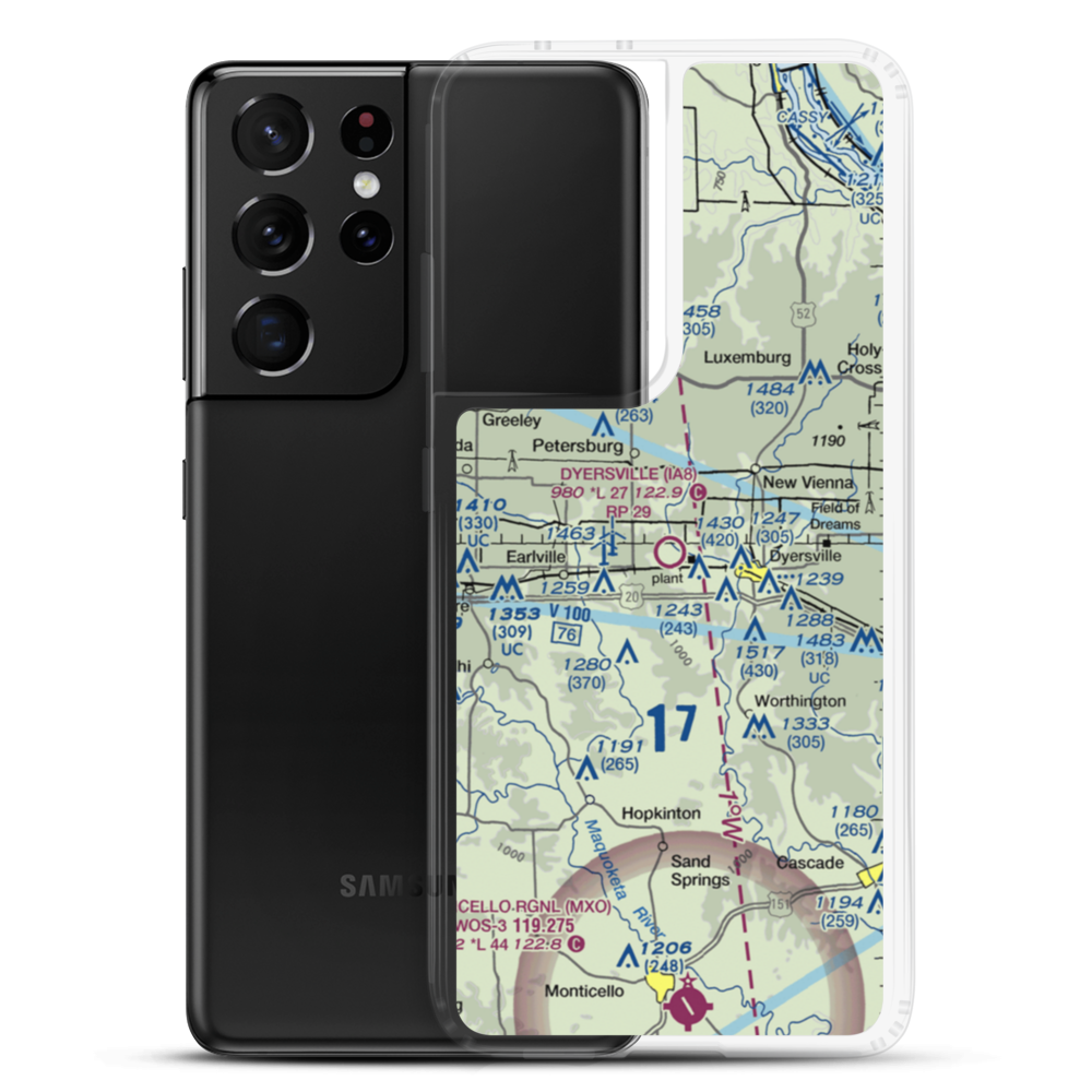Dyersville Area Airport (IA8) VFR Sectional Samsung Case Samsung Galaxy S21 Ultra model shown