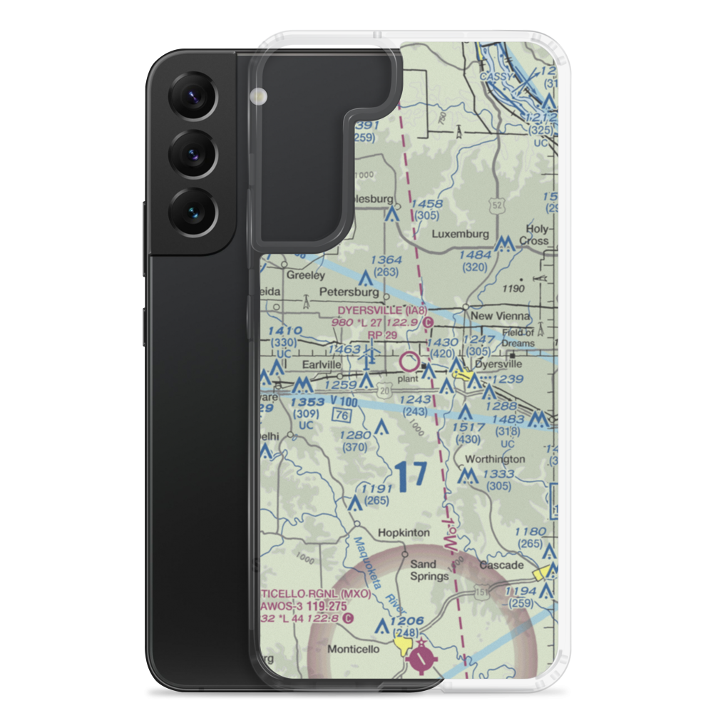 Dyersville Area Airport (IA8) VFR Sectional Samsung Case Samsung Galaxy S22 Plus model shown