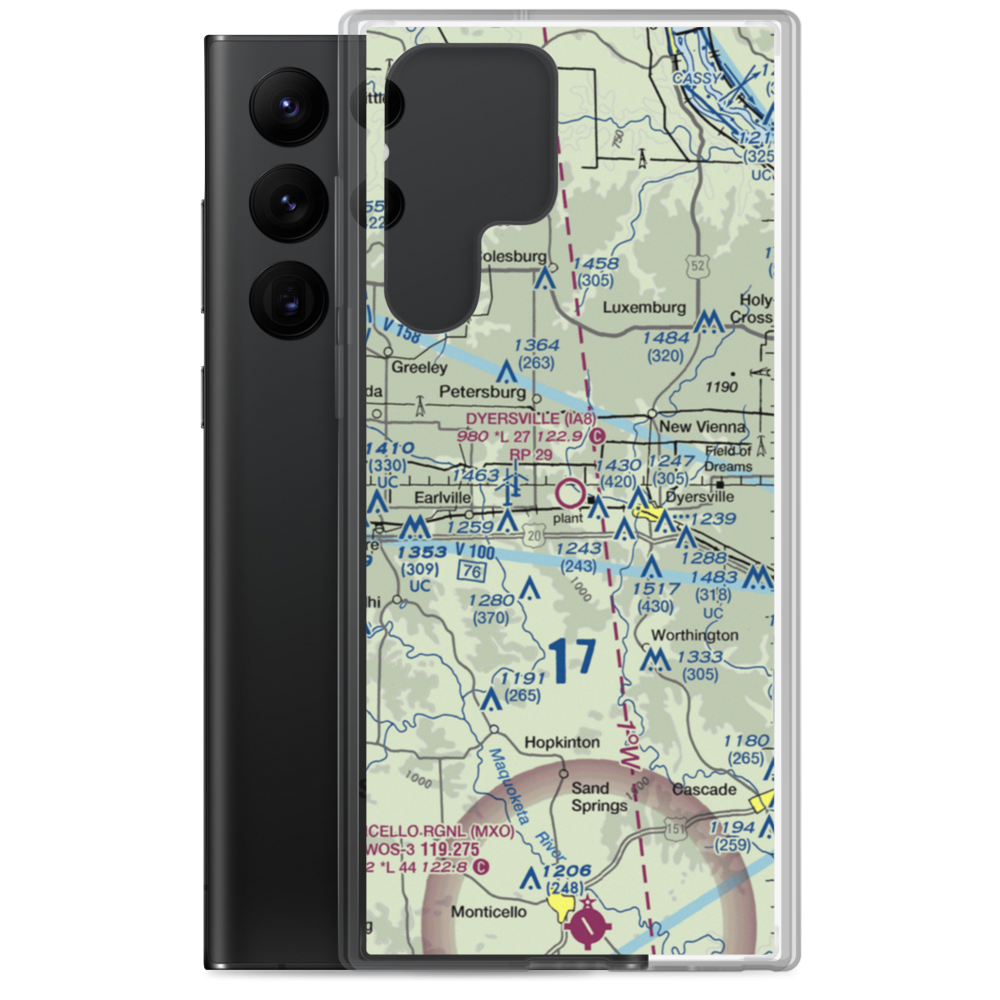 Dyersville Area Airport (IA80) VFR Sectional Samsung Case Samsung Galaxy S22 Ultra model shown