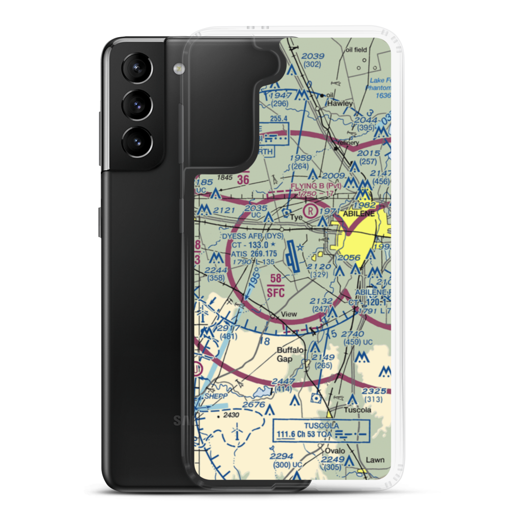 Dyess Air Force Base (DYS) VFR Sectional Samsung Case Samsung Galaxy S21 Plus model shown