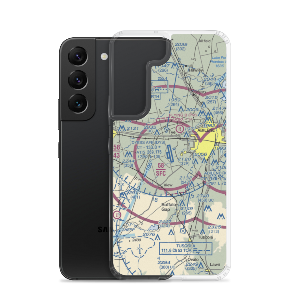 Dyess Air Force Base (DYS) VFR Sectional Samsung Case Samsung Galaxy S22 model shown