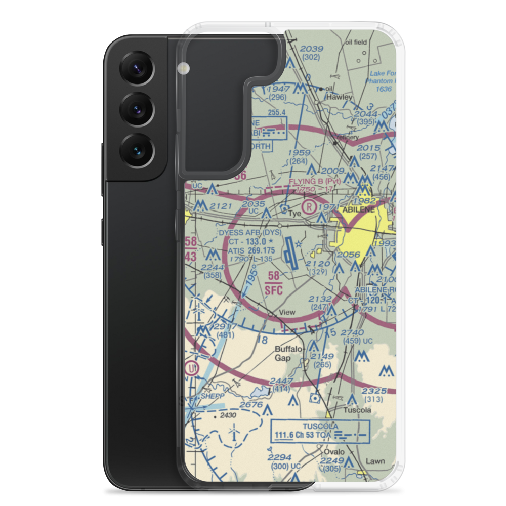 Dyess Air Force Base (DYS) VFR Sectional Samsung Case Samsung Galaxy S22 Plus model shown