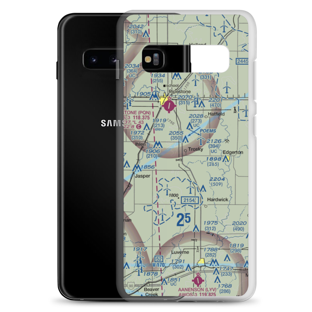 Dykstra Acreage Airport (MY12) VFR Sectional Samsung Case Samsung Galaxy S10+ model shown