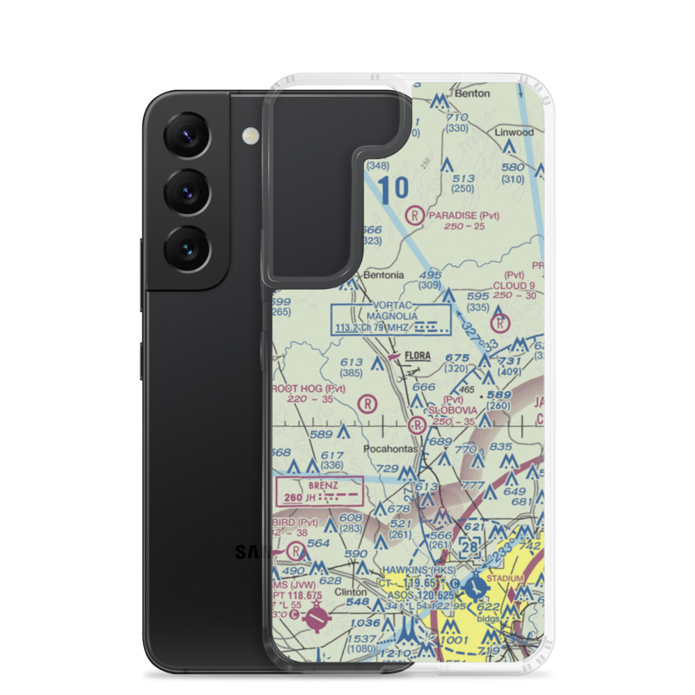E E Lane Airport (3MS6) VFR Sectional Samsung Case Samsung Galaxy S22 model shown
