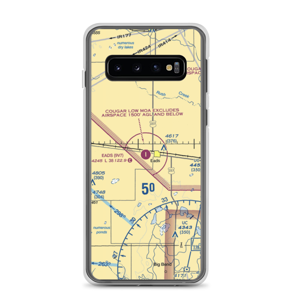 Eads Municipal Airport (9V7) VFR Sectional Samsung Case Samsung Galaxy S10 model shown