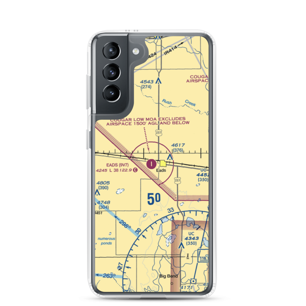 Eads Municipal Airport (9V7) VFR Sectional Samsung Case Samsung Galaxy S21 model shown