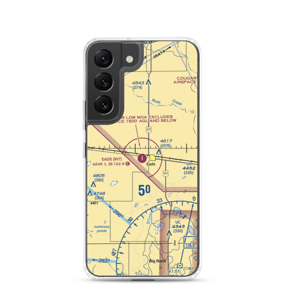 Eads Municipal Airport (9V7) VFR Sectional Samsung Case Samsung Galaxy S22 model shown