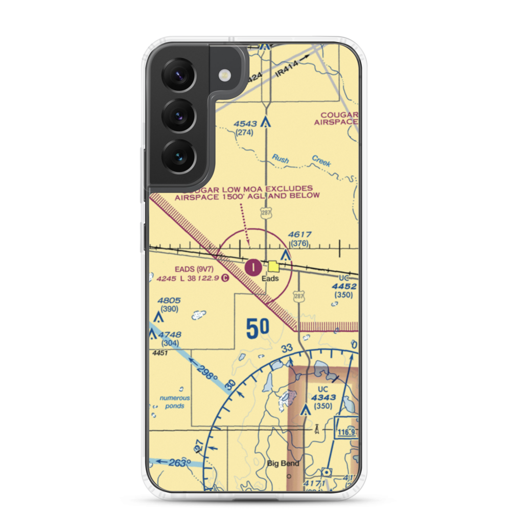 Eads Municipal Airport (9V7) VFR Sectional Samsung Case Samsung Galaxy S22 Plus model shown