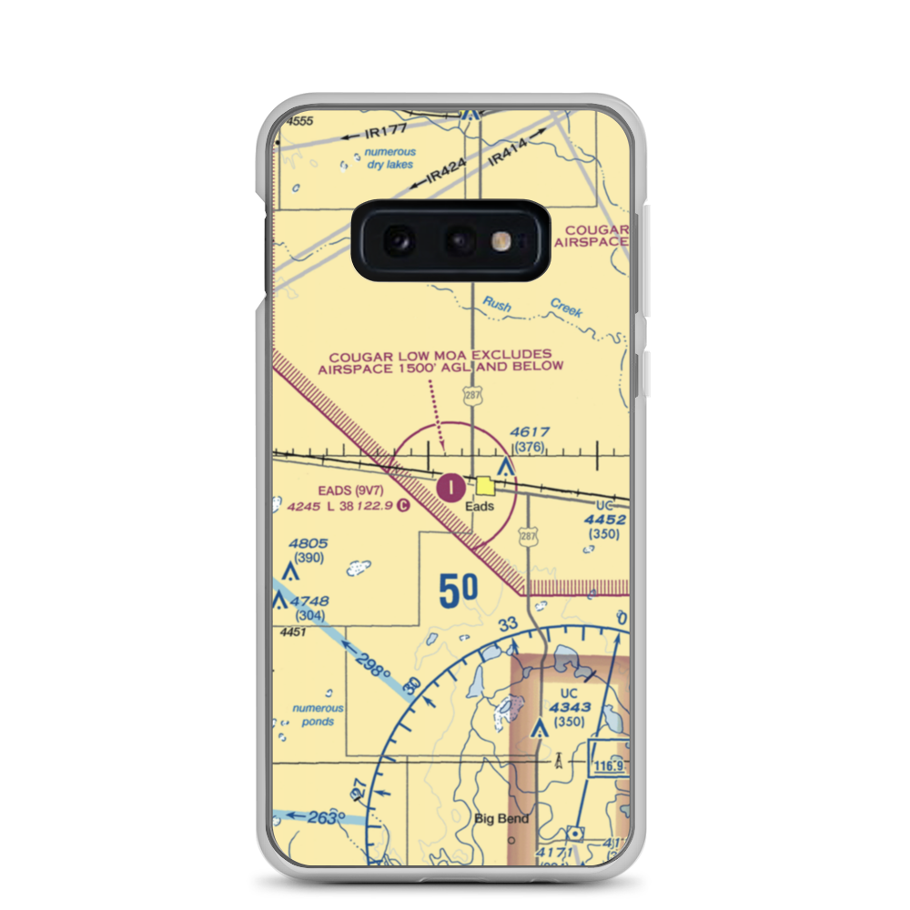Eads Municipal Airport (9V7) VFR Sectional Samsung Case Samsung Galaxy S10e model shown