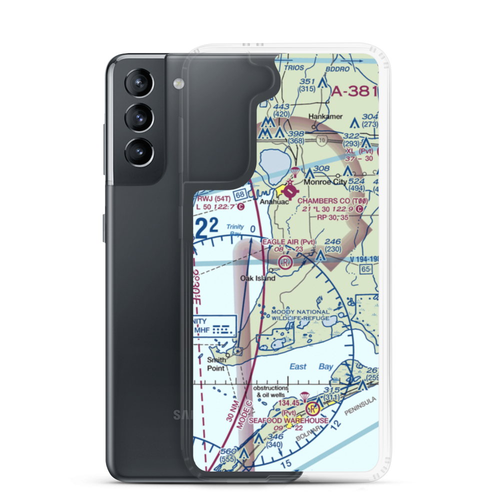 Eagle Air Airport (1TS0) VFR Sectional Samsung Case Samsung Galaxy S21 model shown