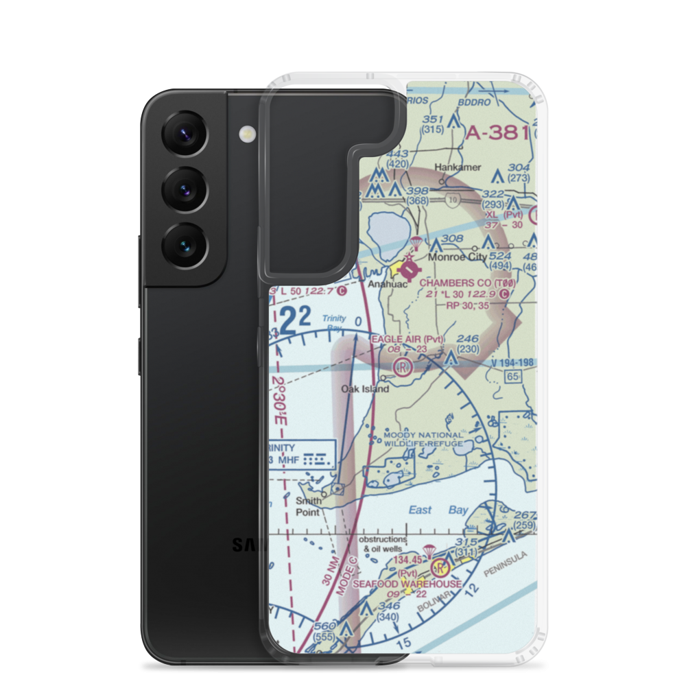 Eagle Air Airport (1TS0) VFR Sectional Samsung Case Samsung Galaxy S22 model shown