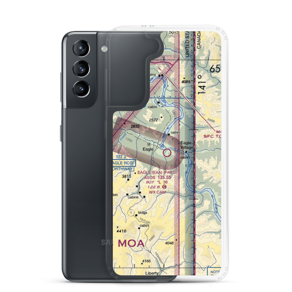 Eagle Airport (EAA) VFR Sectional Samsung Case Samsung Galaxy S21 model shown