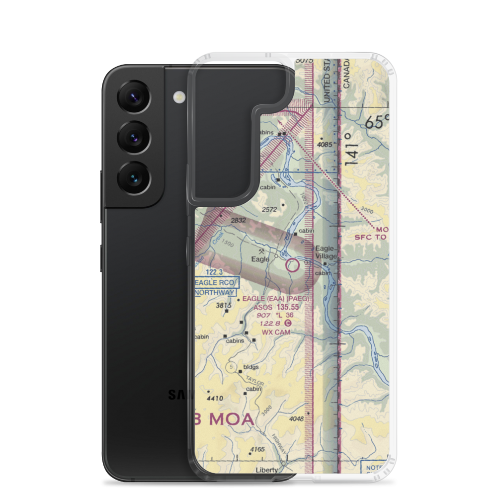 Eagle Airport (EAA) VFR Sectional Samsung Case Samsung Galaxy S22 model shown