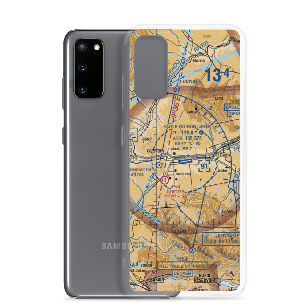 Eagle County Regional Airport (EGE) VFR Sectional Samsung Case Samsung Galaxy S20 model shown