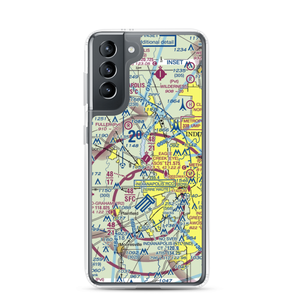 Eagle Creek Airpark (EYE) VFR Sectional Samsung Case Samsung Galaxy S21 model shown