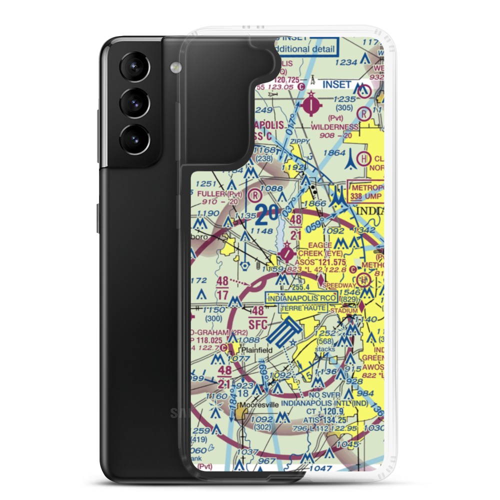 Eagle Creek Airpark (EYE) VFR Sectional Samsung Case Samsung Galaxy S21 Plus model shown