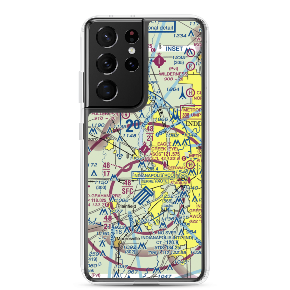 Eagle Creek Airpark (EYE) VFR Sectional Samsung Case Samsung Galaxy S21 Ultra model shown