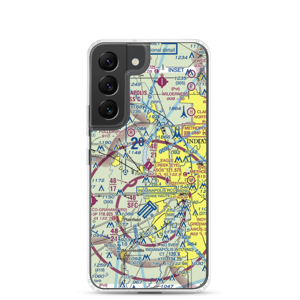 Eagle Creek Airpark (EYE) VFR Sectional Samsung Case Samsung Galaxy S22 model shown