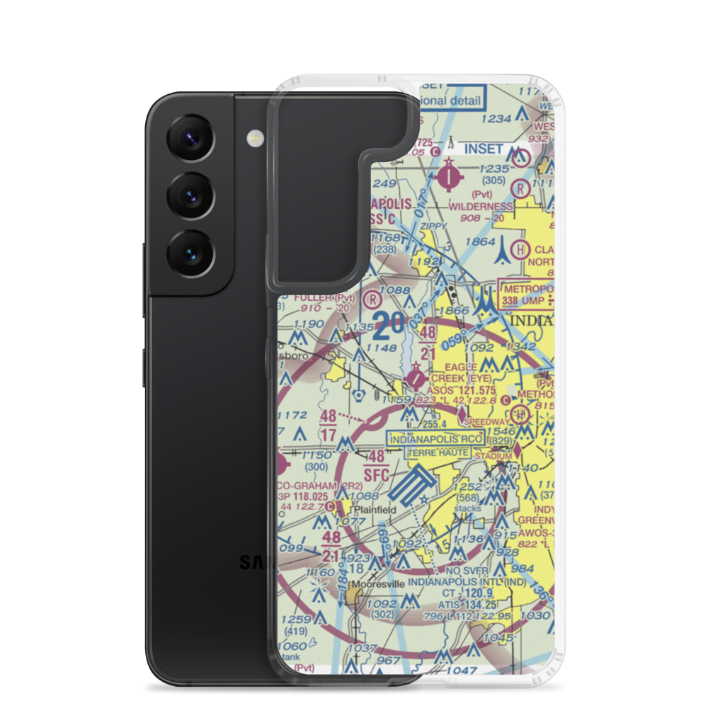 Eagle Creek Airpark (EYE) VFR Sectional Samsung Case Samsung Galaxy S22 model shown