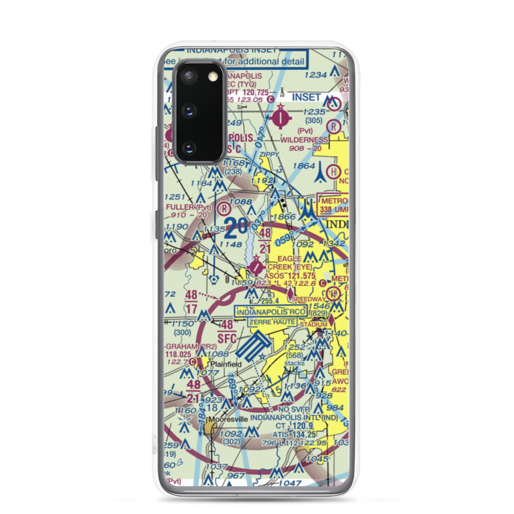 Eagle Creek Airpark (EYE) VFR Sectional Samsung Case Samsung Galaxy S20 model shown