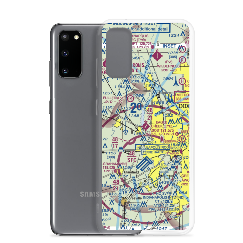Eagle Creek Airpark (EYE) VFR Sectional Samsung Case Samsung Galaxy S20 model shown
