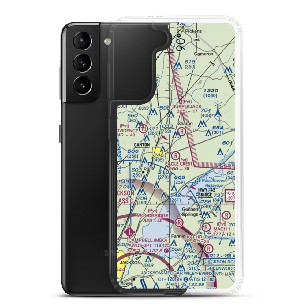 Eagle Crest Estates Airport (7MS1) VFR Sectional Samsung Case Samsung Galaxy S21 Plus model shown