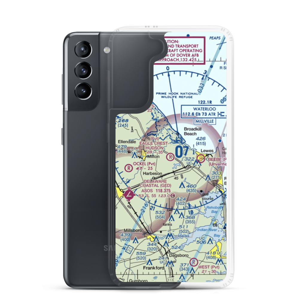 Eagle Crest-Hudson Airport (DE25) VFR Sectional Samsung Case Samsung Galaxy S21 model shown