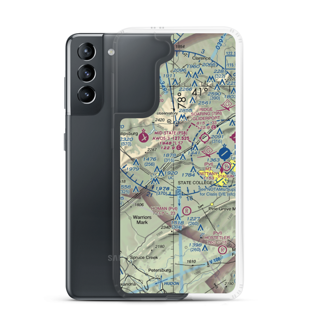 Eagle Field (09PA) VFR Sectional Samsung Case Samsung Galaxy S21 model shown
