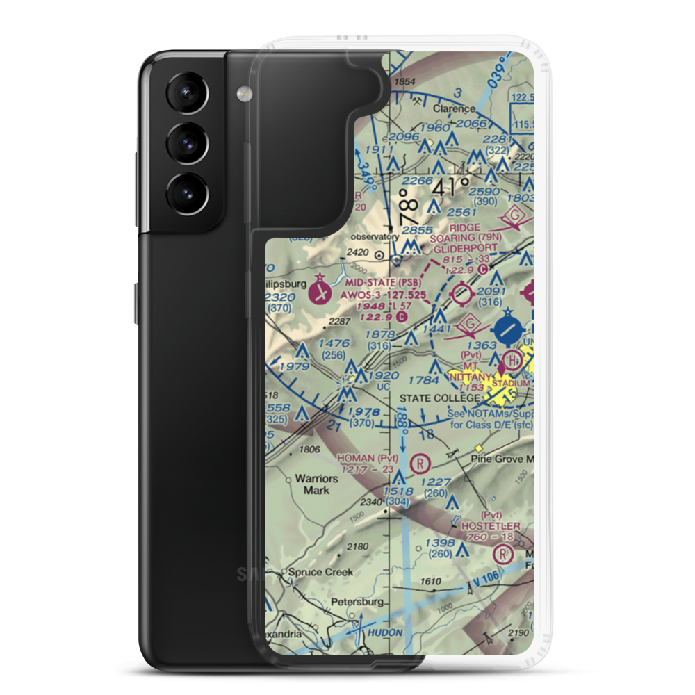 Eagle Field (09PA) VFR Sectional Samsung Case Samsung Galaxy S21 Plus model shown