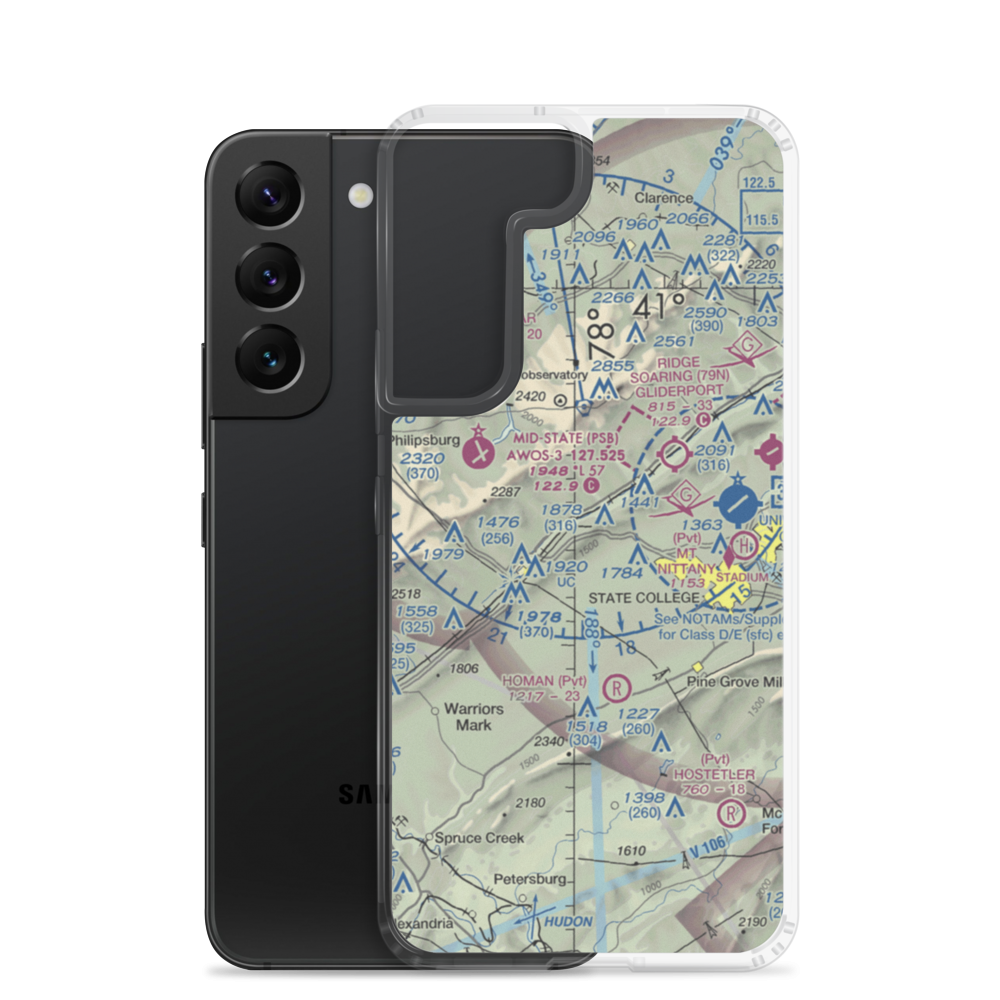 Eagle Field (09PA) VFR Sectional Samsung Case Samsung Galaxy S22 model shown