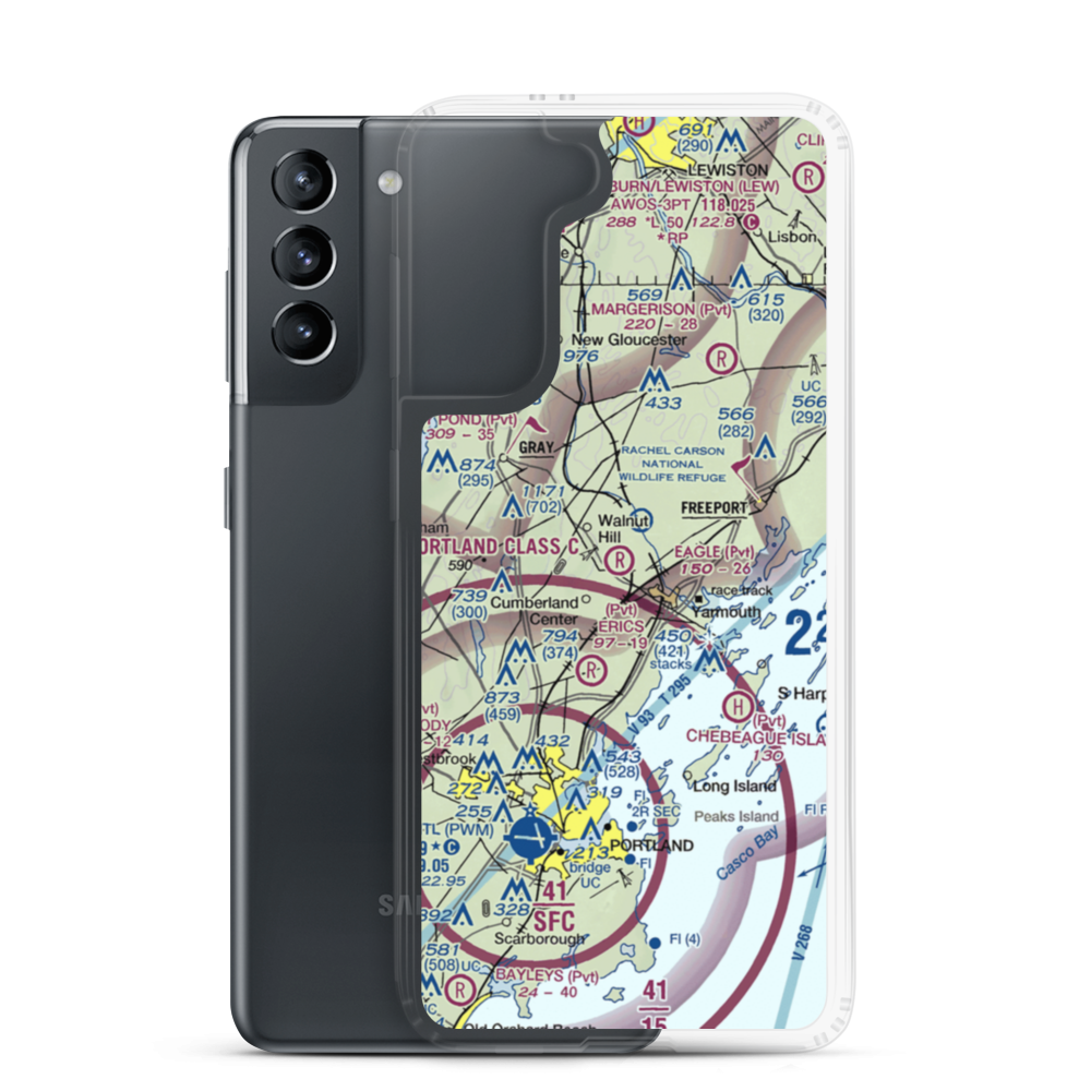 Eagle Field (15ME) VFR Sectional Samsung Case Samsung Galaxy S21 model shown