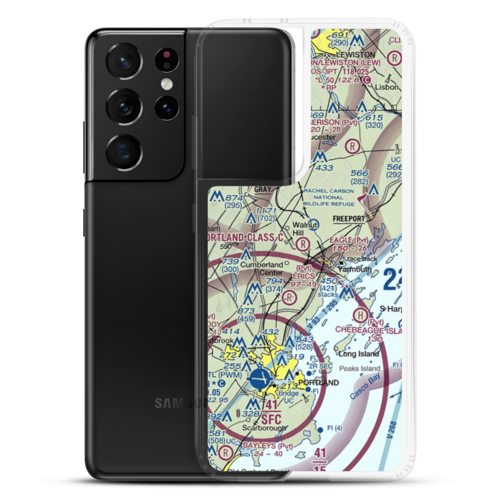 Eagle Field (15ME) VFR Sectional Samsung Case Samsung Galaxy S21 Ultra model shown
