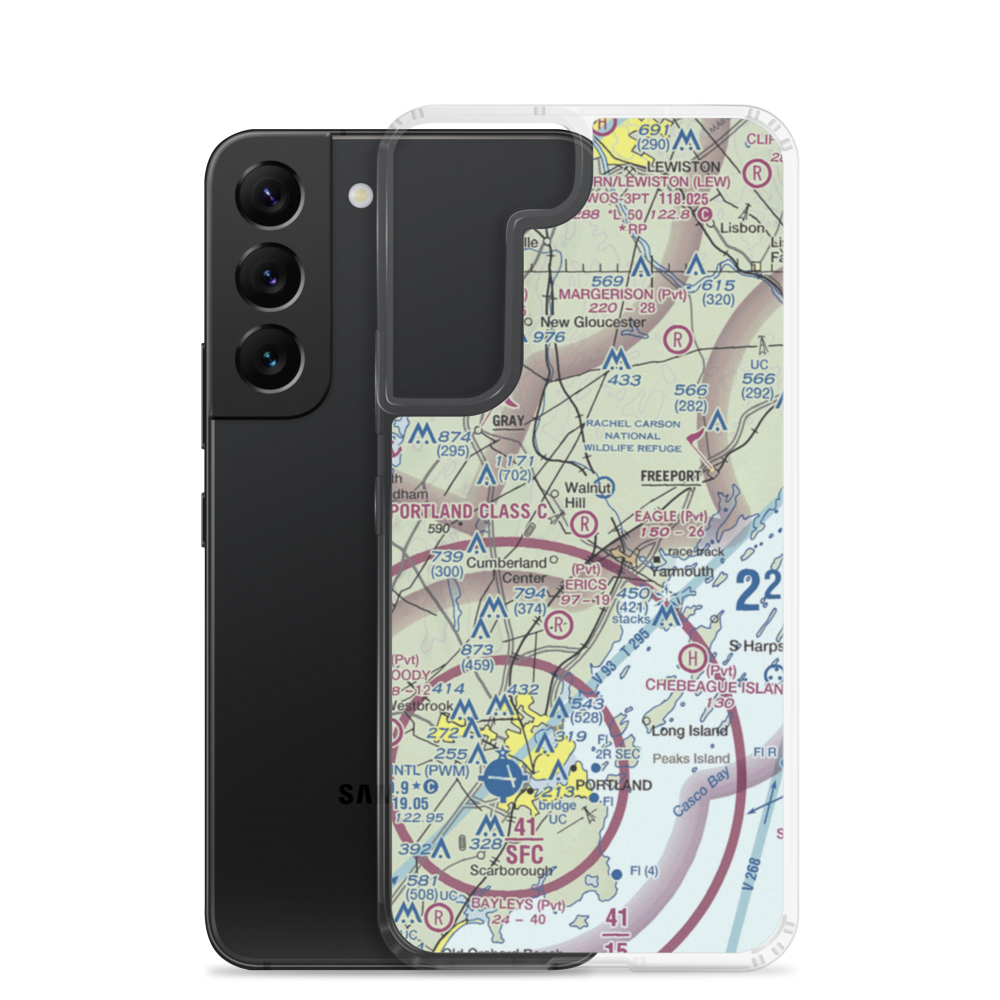 Eagle Field (15ME) VFR Sectional Samsung Case Samsung Galaxy S22 model shown
