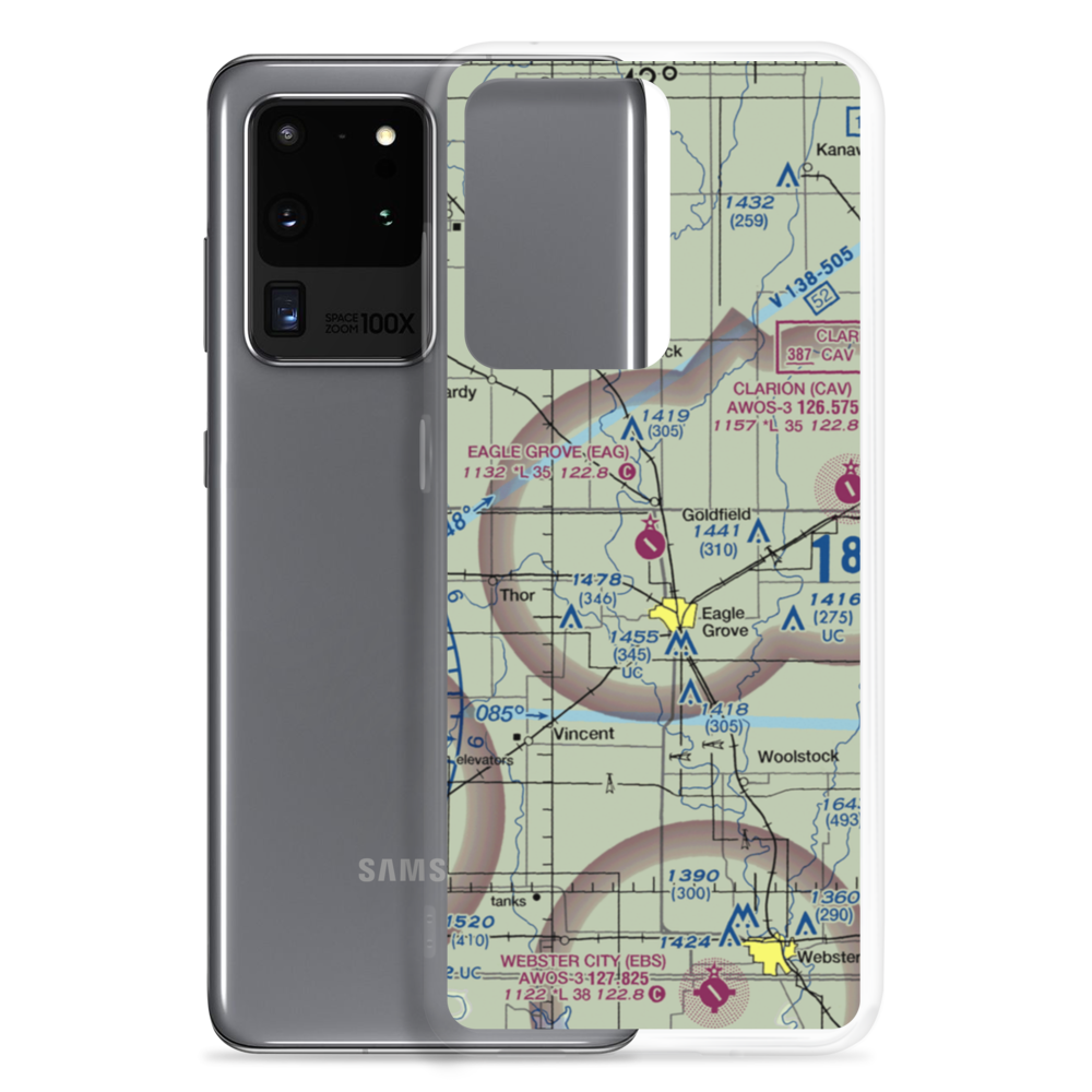Eagle Grove Municipal Airport (EAG) VFR Sectional Samsung Case Samsung Galaxy S20 Ultra model shown
