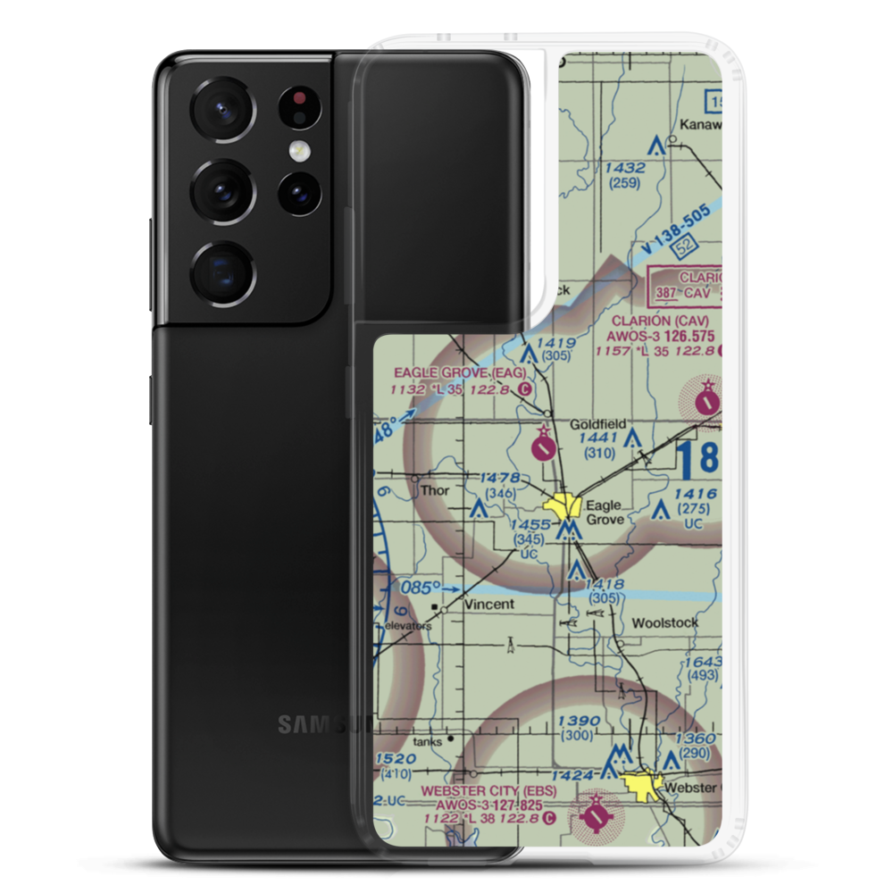 Eagle Grove Municipal Airport (EAG) VFR Sectional Samsung Case Samsung Galaxy S21 Ultra model shown