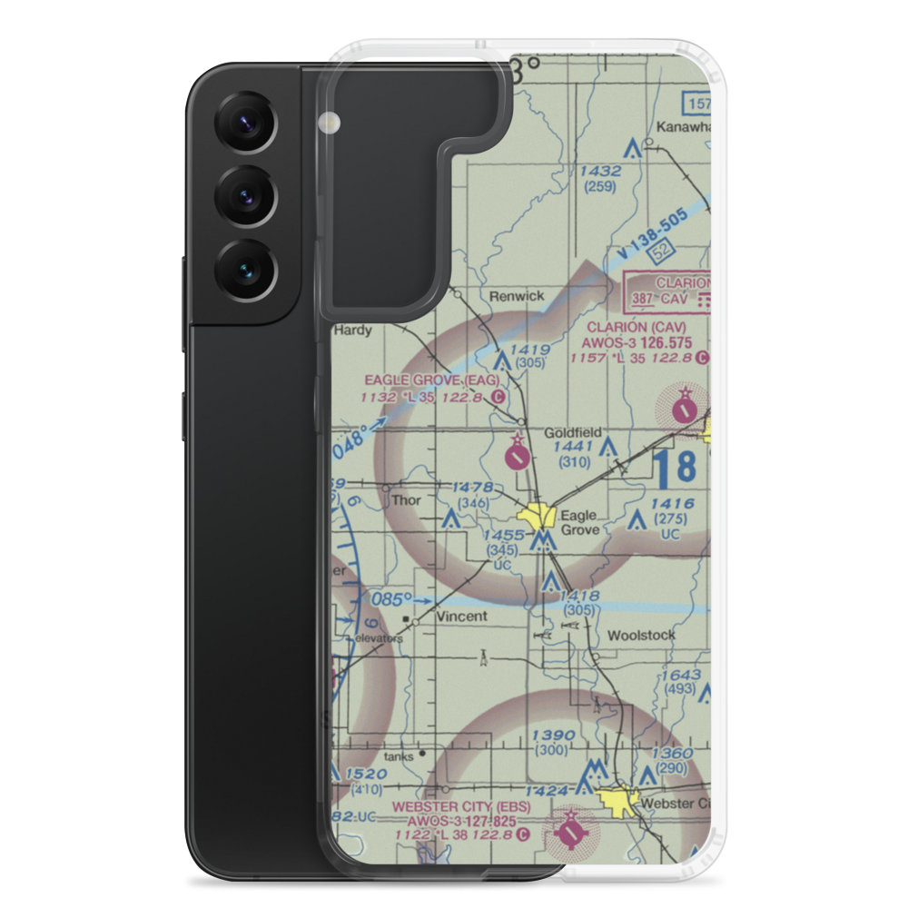 Eagle Grove Municipal Airport (EAG) VFR Sectional Samsung Case Samsung Galaxy S22 Plus model shown