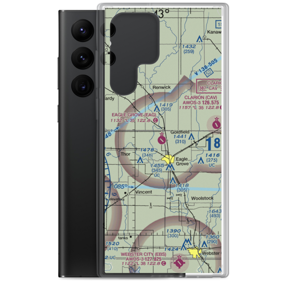 Eagle Grove Municipal Airport (EAG) VFR Sectional Samsung Case Samsung Galaxy S22 Ultra model shown