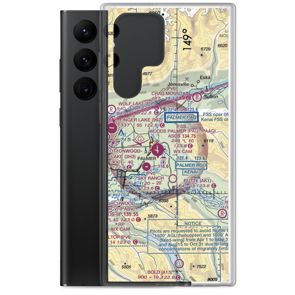 Eagle Nest Airport (AK88) VFR Sectional Samsung Case Samsung Galaxy S22 Ultra model shown