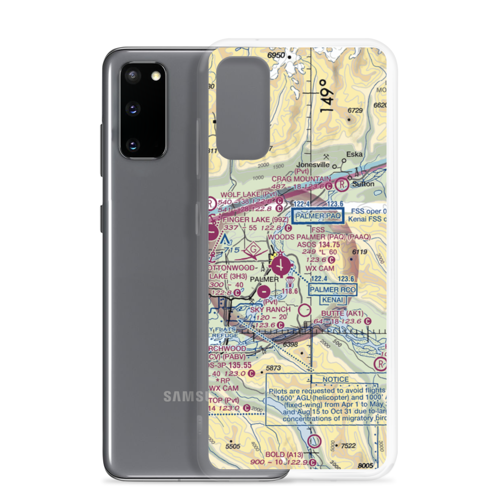 Eagle Nest Airport (AK88) VFR Sectional Samsung Case Samsung Galaxy S20 model shown
