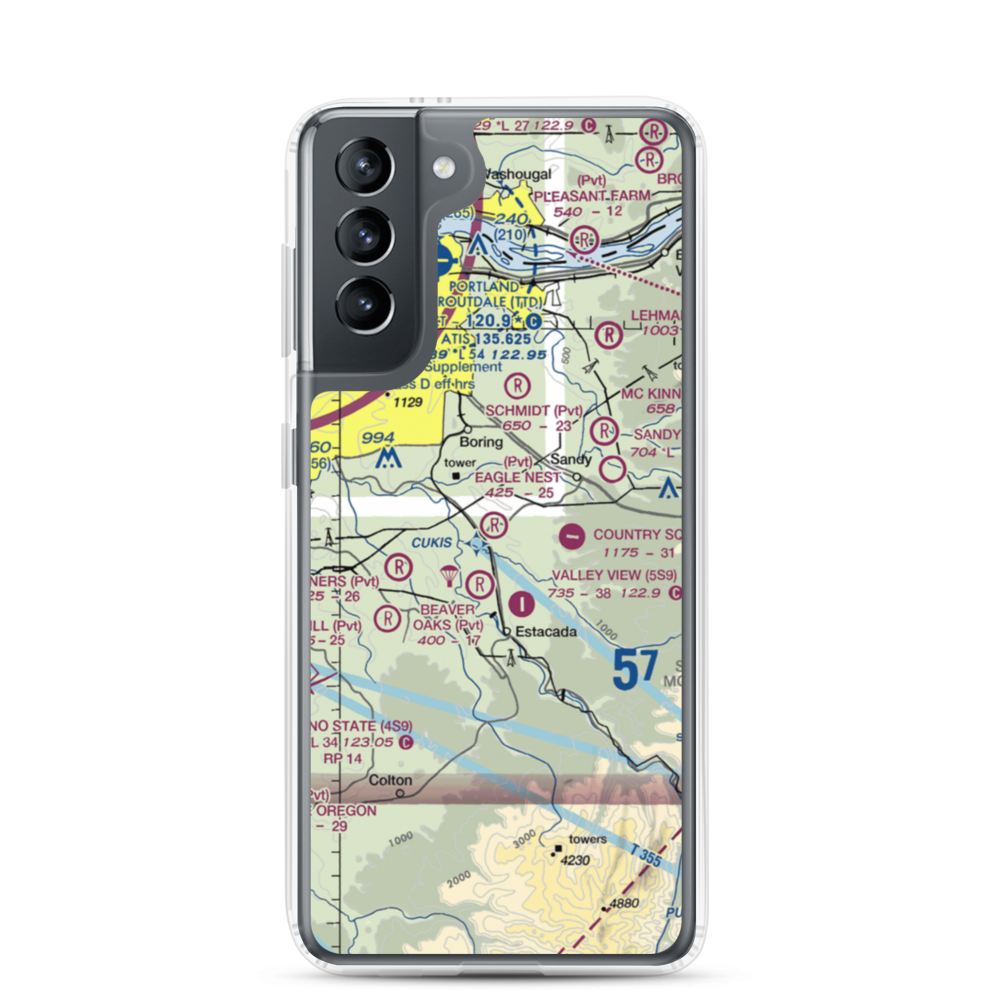 Eagle Nest Ranch Airport (OR65) VFR Sectional Samsung Case Samsung Galaxy S21 model shown