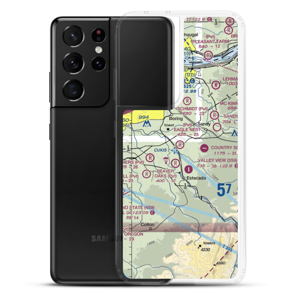 Eagle Nest Ranch Airport (OR65) VFR Sectional Samsung Case Samsung Galaxy S21 Ultra model shown