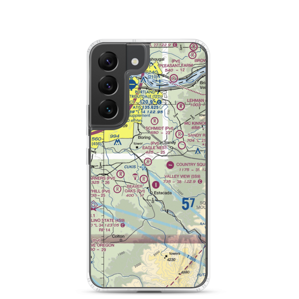 Eagle Nest Ranch Airport (OR65) VFR Sectional Samsung Case Samsung Galaxy S22 model shown